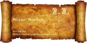 Mózer Márton névjegykártya