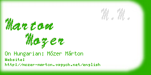 marton mozer business card