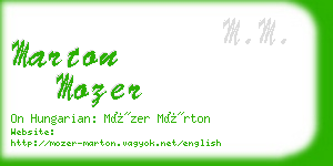 marton mozer business card